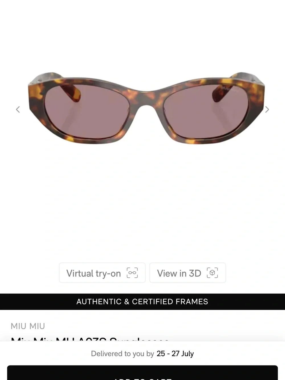 Miu Miu Tortoiseshell Cat-Eye Sunglasses - Brown/Amber